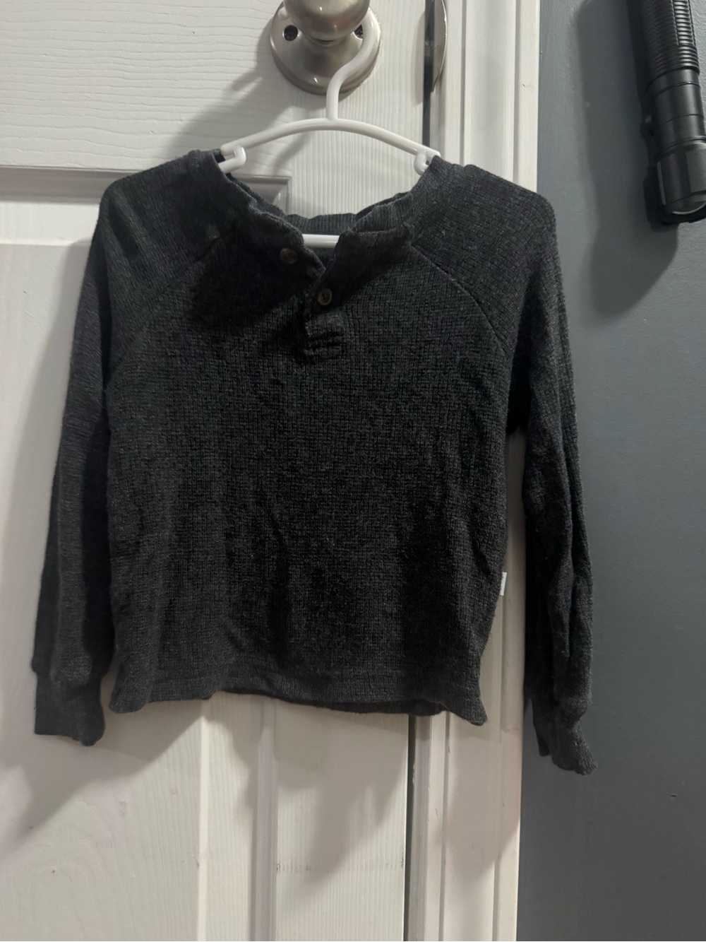 Little Sleepies Charcoal Long Sleeve Henley Top